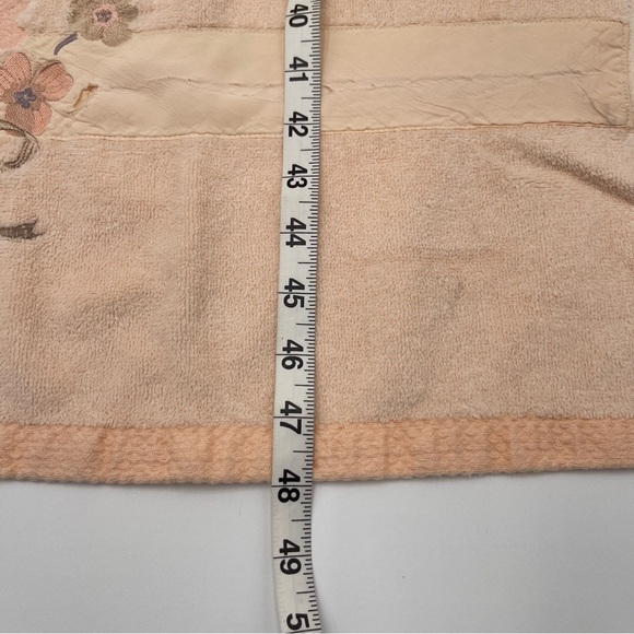 Vintage Bath Towels Peach Floral USA Made Cotton Cottage Grandma Floral 80s 90s - Picture 9 of 14